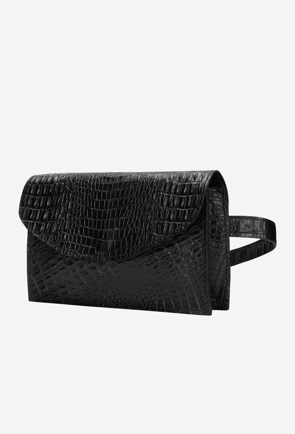 Czarna saszetka damska z tłoczonej skóry licowej 80070-51 Widok 3