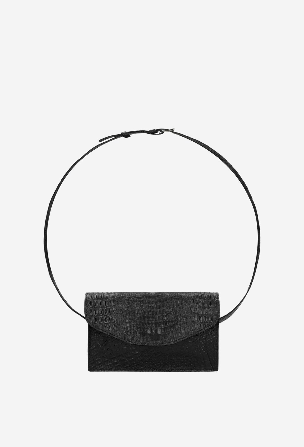 Czarna saszetka damska z tłoczonej skóry licowej 80070-51 Widok 5