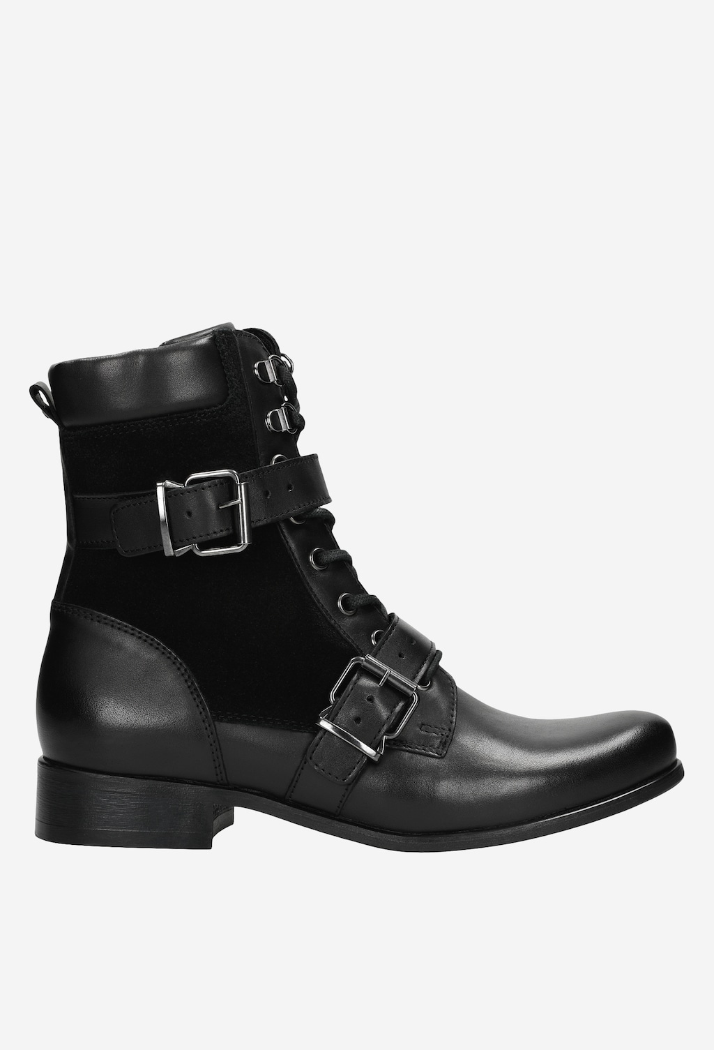 Čierne členkové čižmy s originálnym viazaním 64003-71 Widok 2