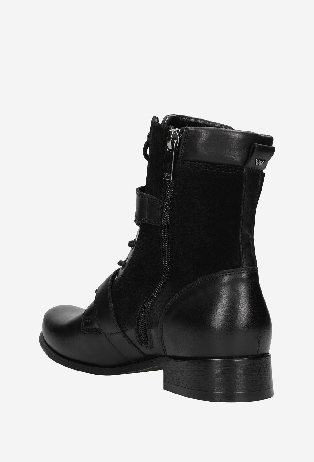 Čierne členkové čižmy s originálnym viazaním 64003-71 Widok 4