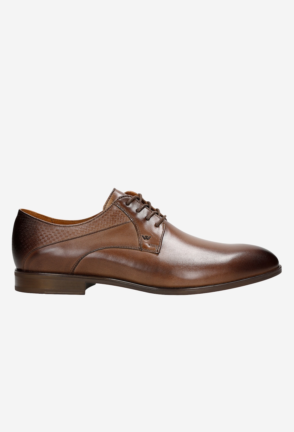 Hnědé pánské kožené boty s detailem na patě 10002-52 Widok 2