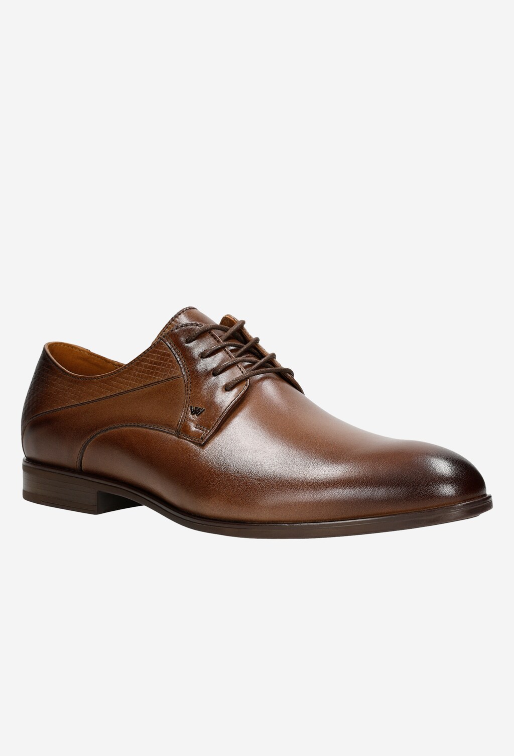 Hnědé pánské kožené boty s detailem na patě 10002-52 Widok 3