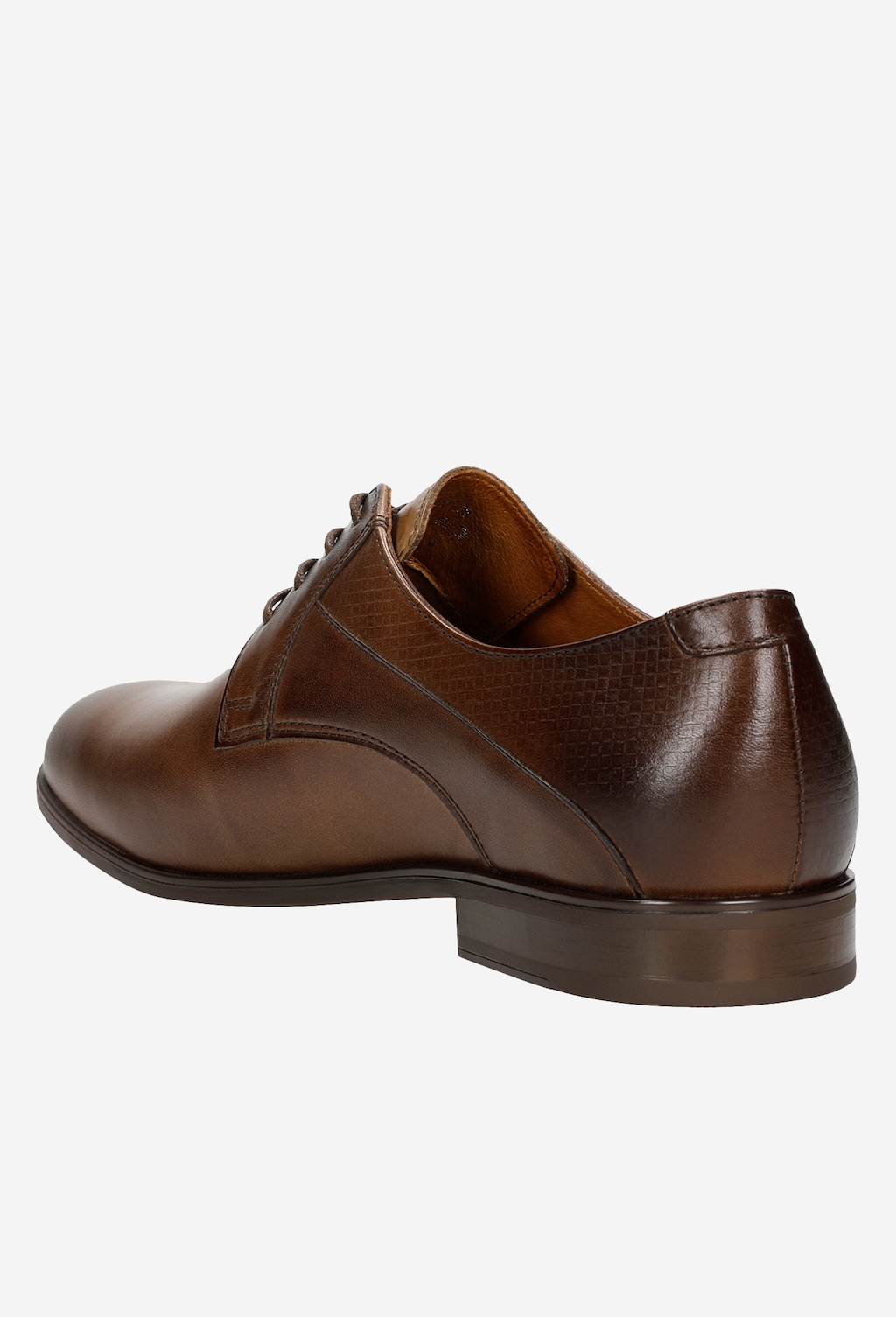 Hnědé pánské kožené boty s detailem na patě 10002-52 Widok 4