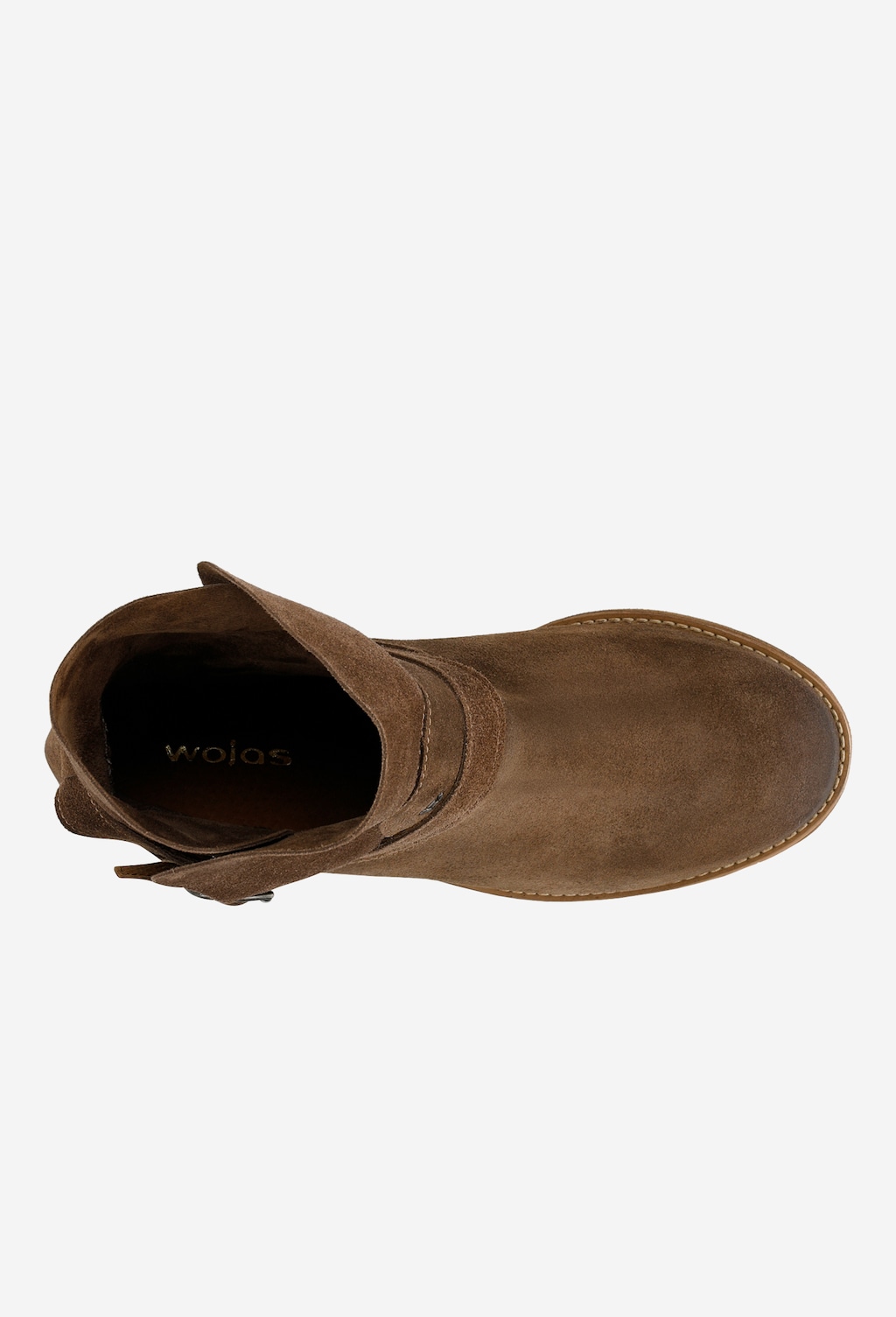 Štýlové hnedé nízke čižmy z brúsenej kože 55040-62 Widok 5