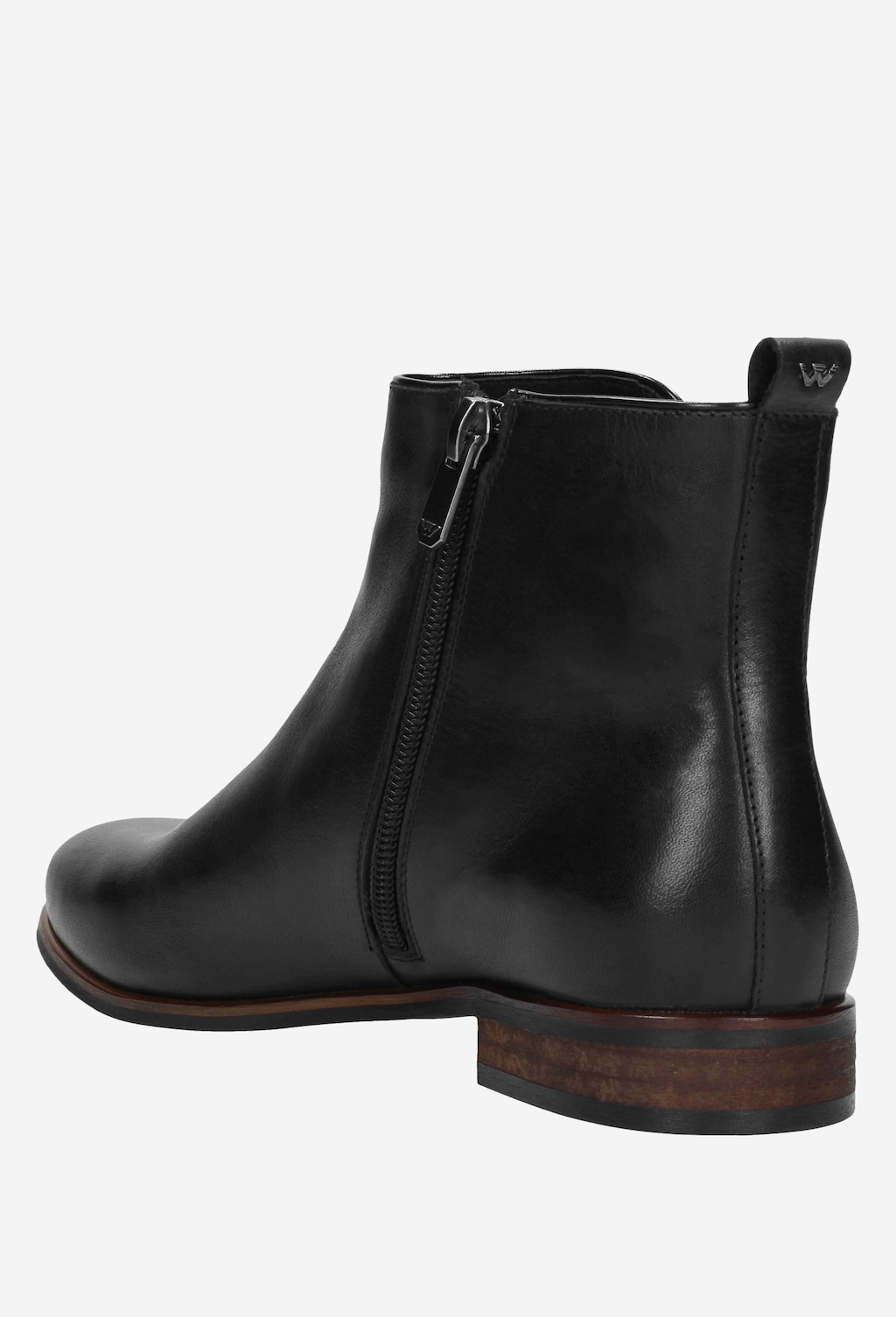 Nízké dámské kotníkové boty z hladké černé kůže 55073-51 Widok 4