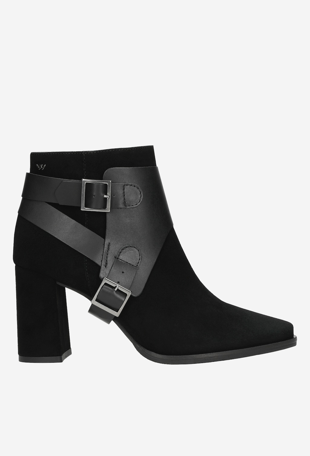 Čierne dámske členkové topánky s vyšším podpätkom 55071-71 Widok 2