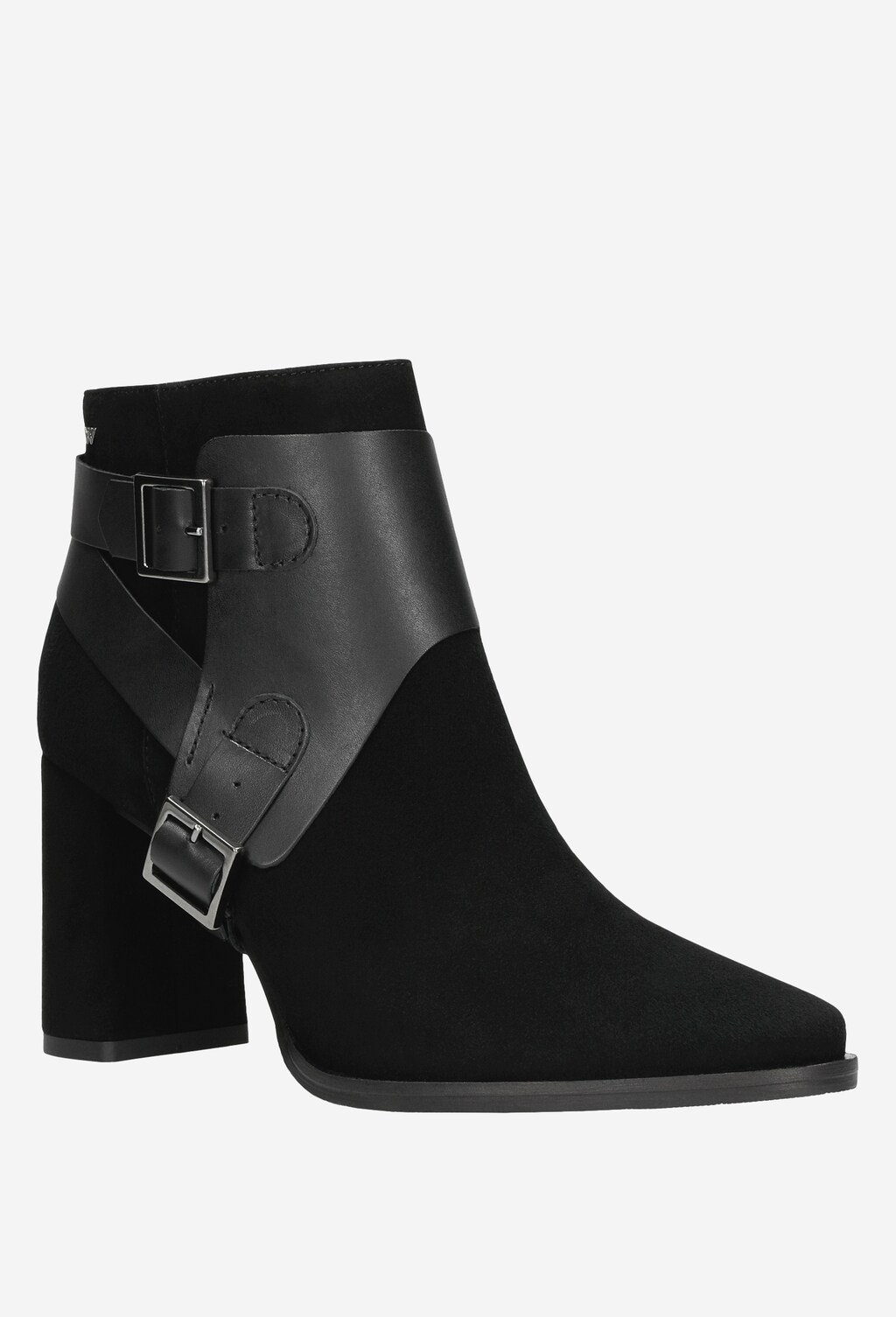 Čierne dámske členkové topánky s vyšším podpätkom 55071-71 Widok 3