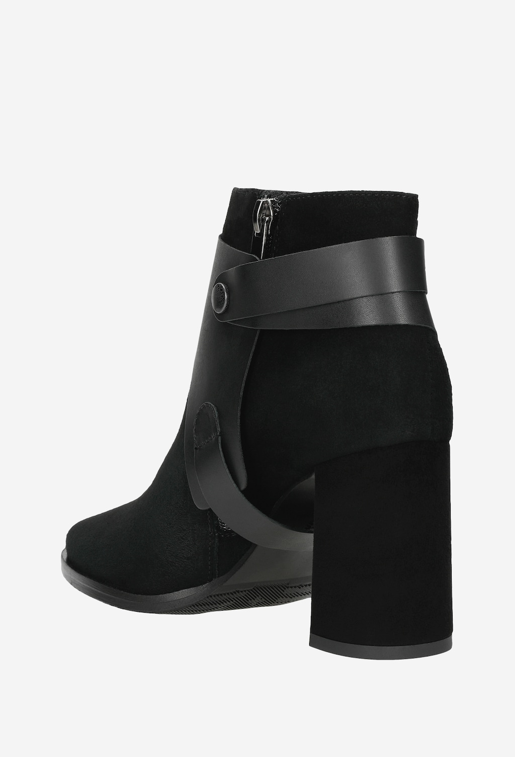 Čierne dámske členkové topánky s vyšším podpätkom 55071-71 Widok 4
