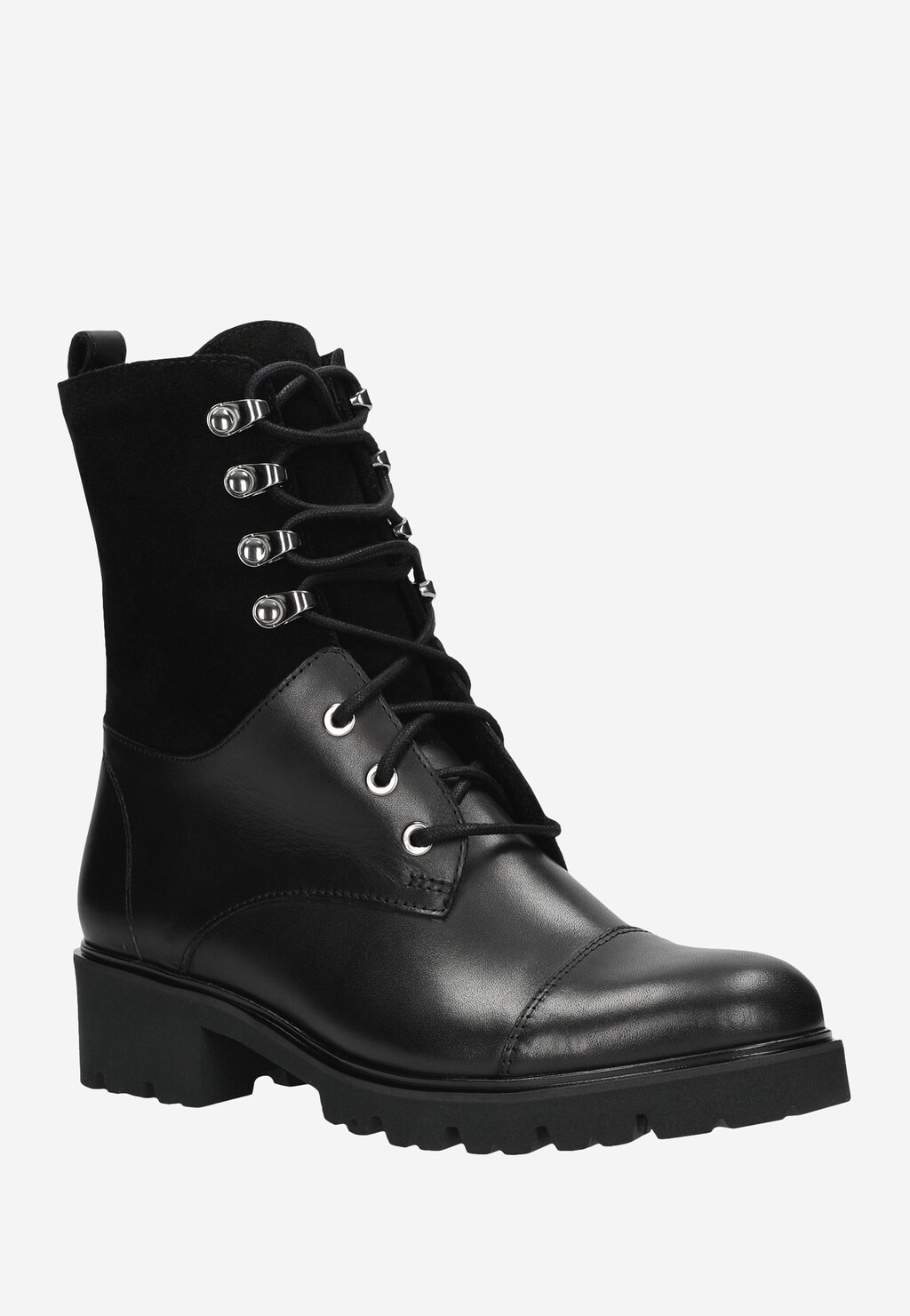 Zimná členková obuv dámska z lícovej a velúrovej kože 64022-71 Widok 3