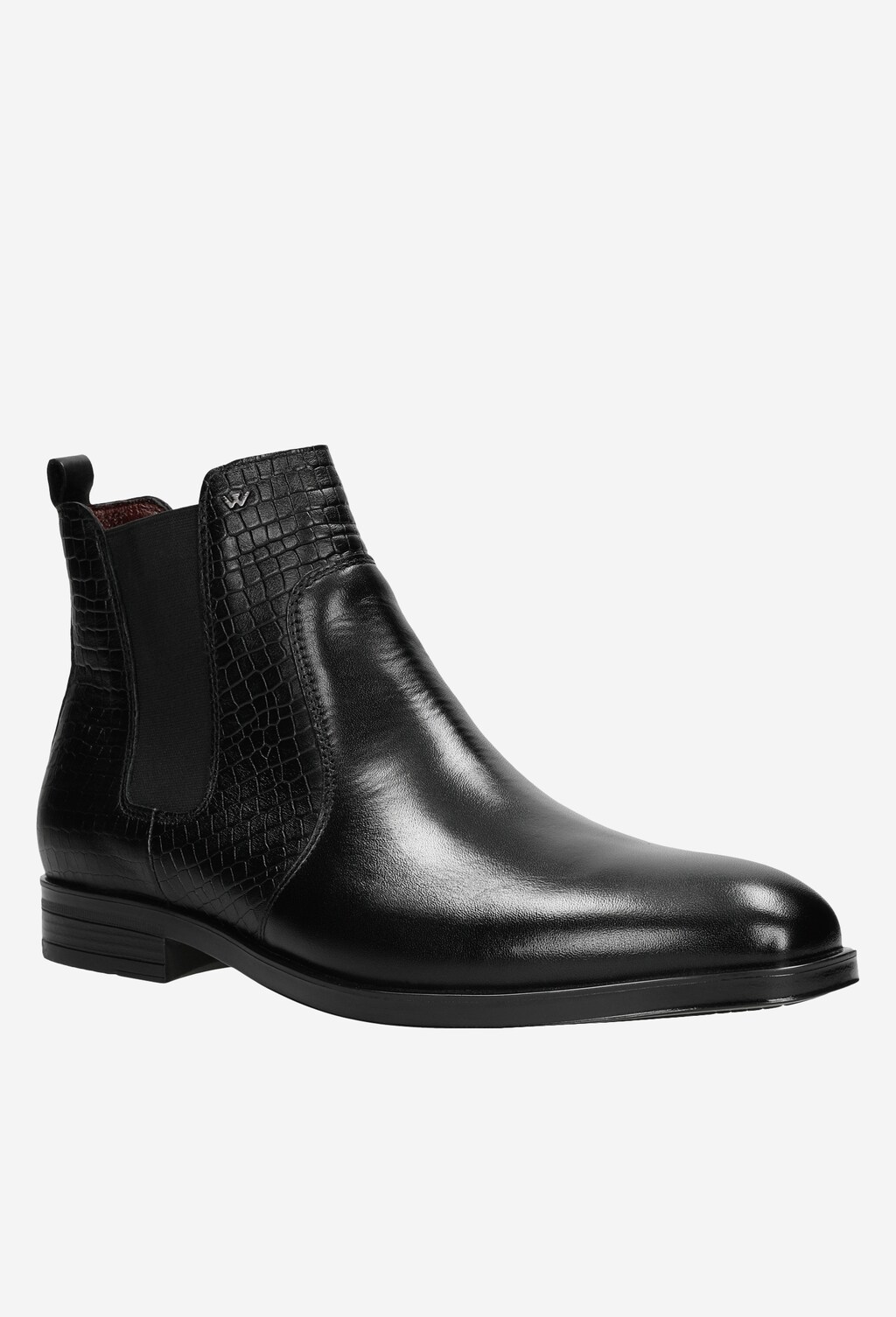 Elegantné pánske kožené čižmy v čiernom farebnom prevedení 20003-51 Widok 3