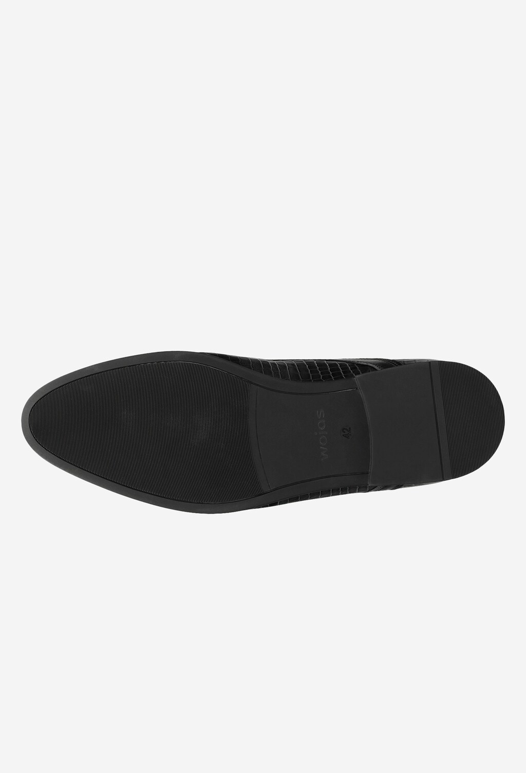 Czarne sznurowane trzewiki męskie z tłoczonej skóry 24002-51 Widok 6