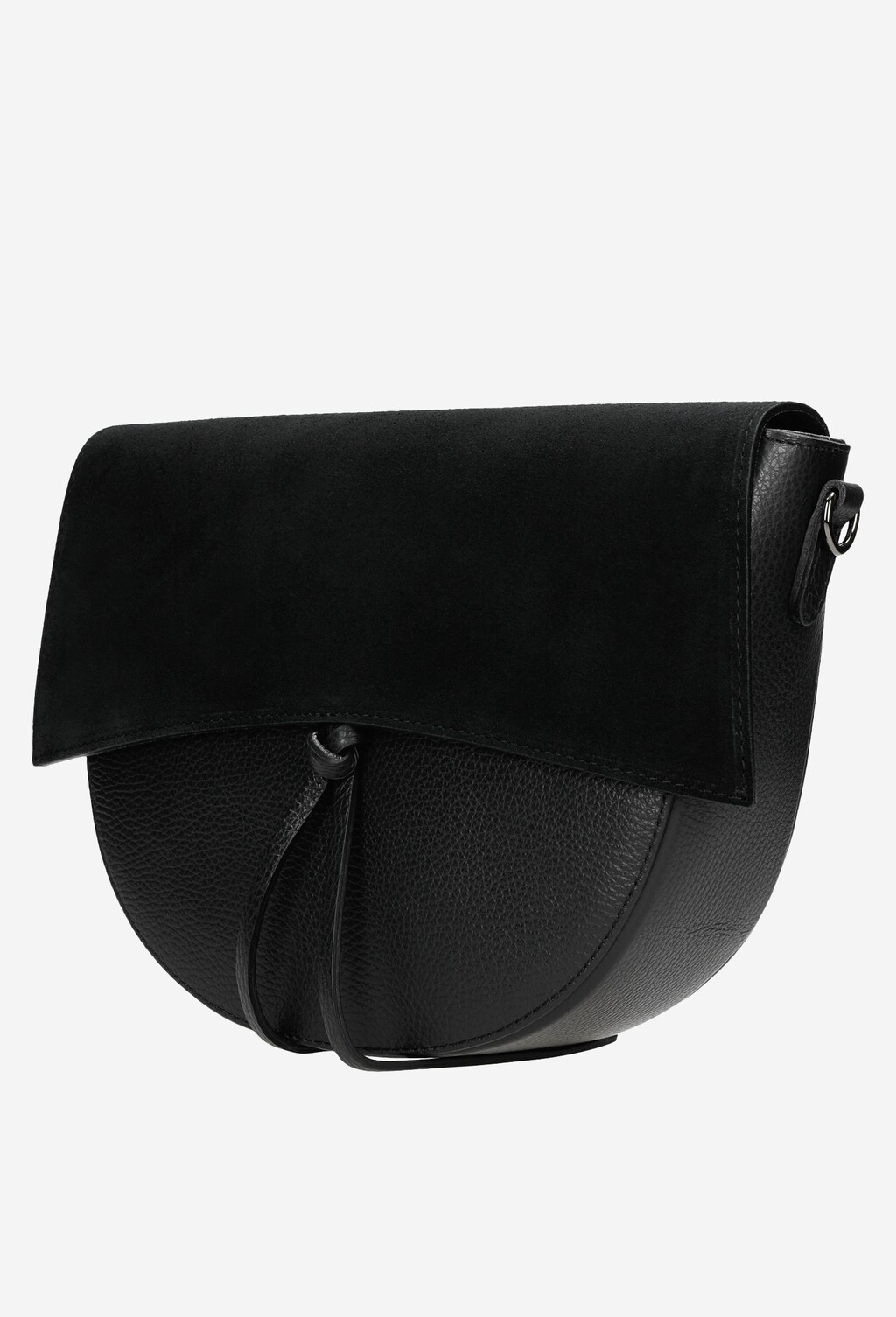 Mała czarna torebka damska z łączonych skór 80030-71 Widok 3