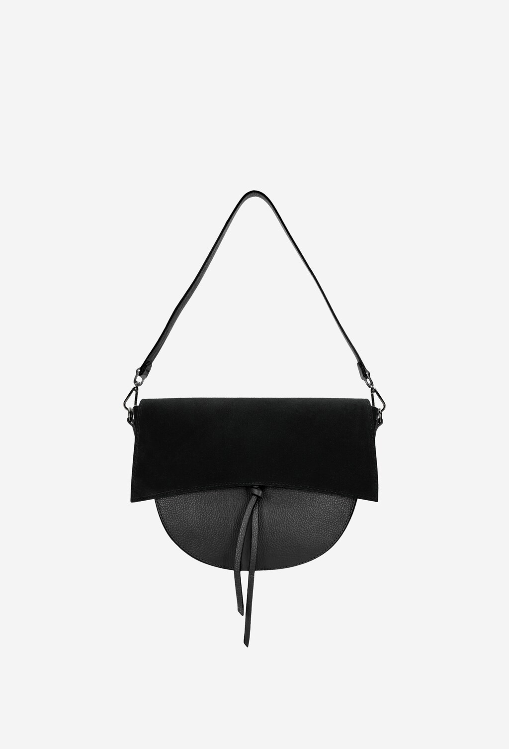 Mała czarna torebka damska z łączonych skór 80030-71 Widok 7