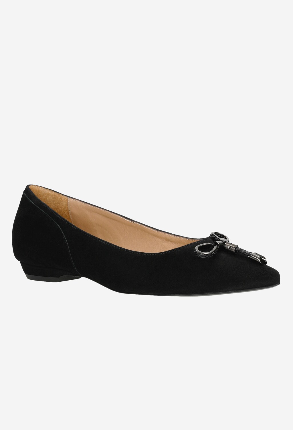 Czarne eleganckie baleriny damskie 44001-61 Widok 3