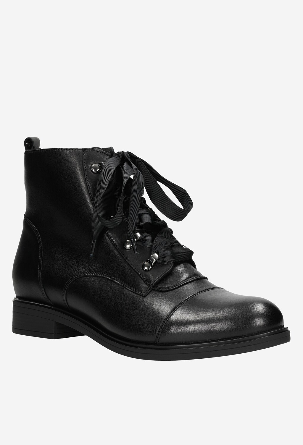 Dámske čierne členkové čižmy so šnurovaním 64005-51 Widok 3