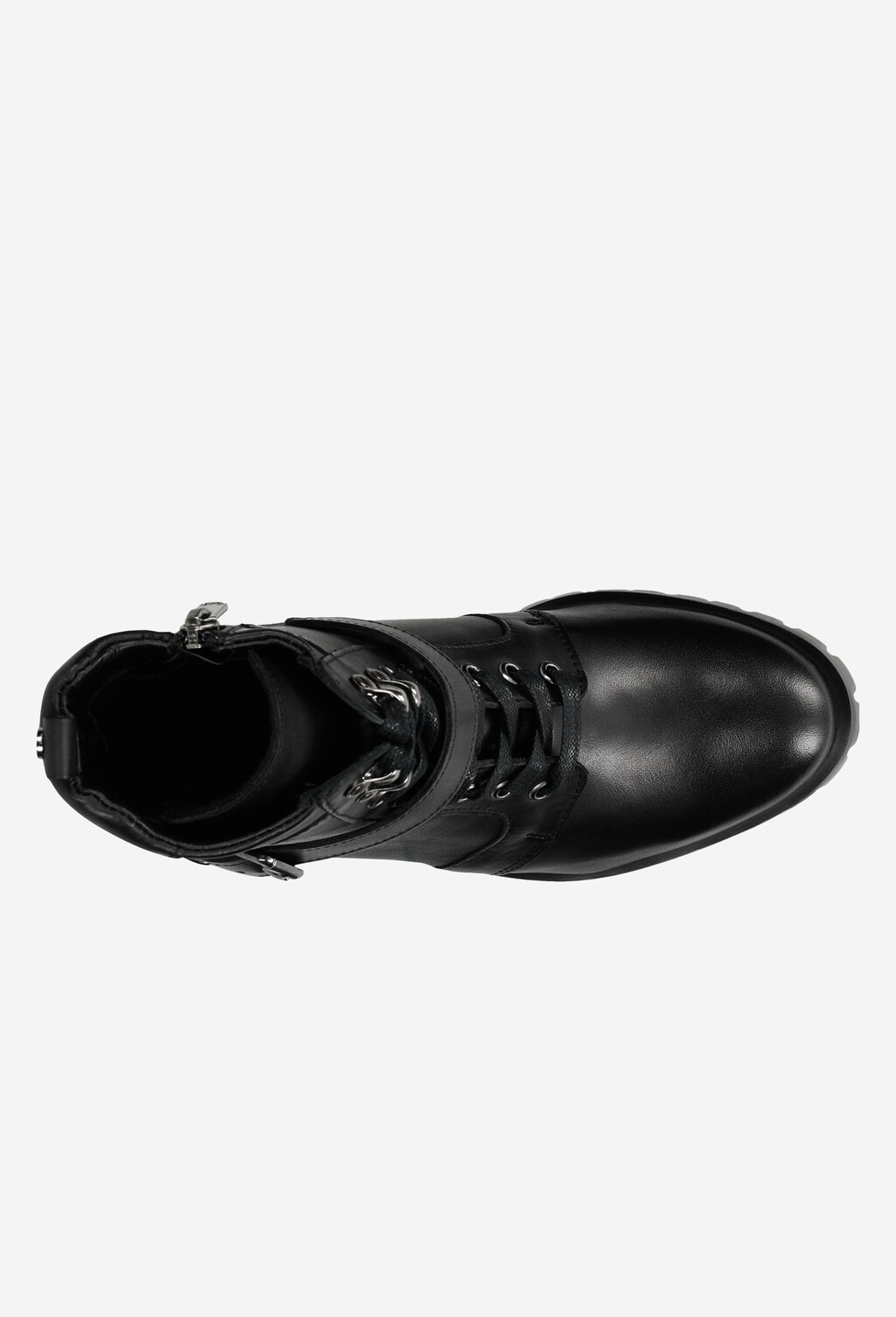 Czarne trzewiki damskie w stylu biker 64023-51 Widok 5