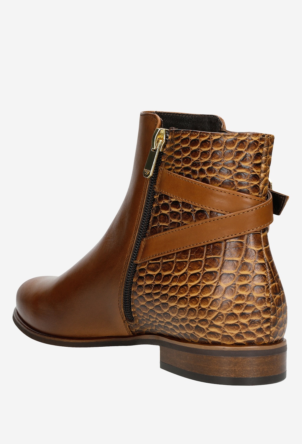 Hnedé nízke čižmy pre dámu s jedinečným vzorovaním 55066-52 Widok 4