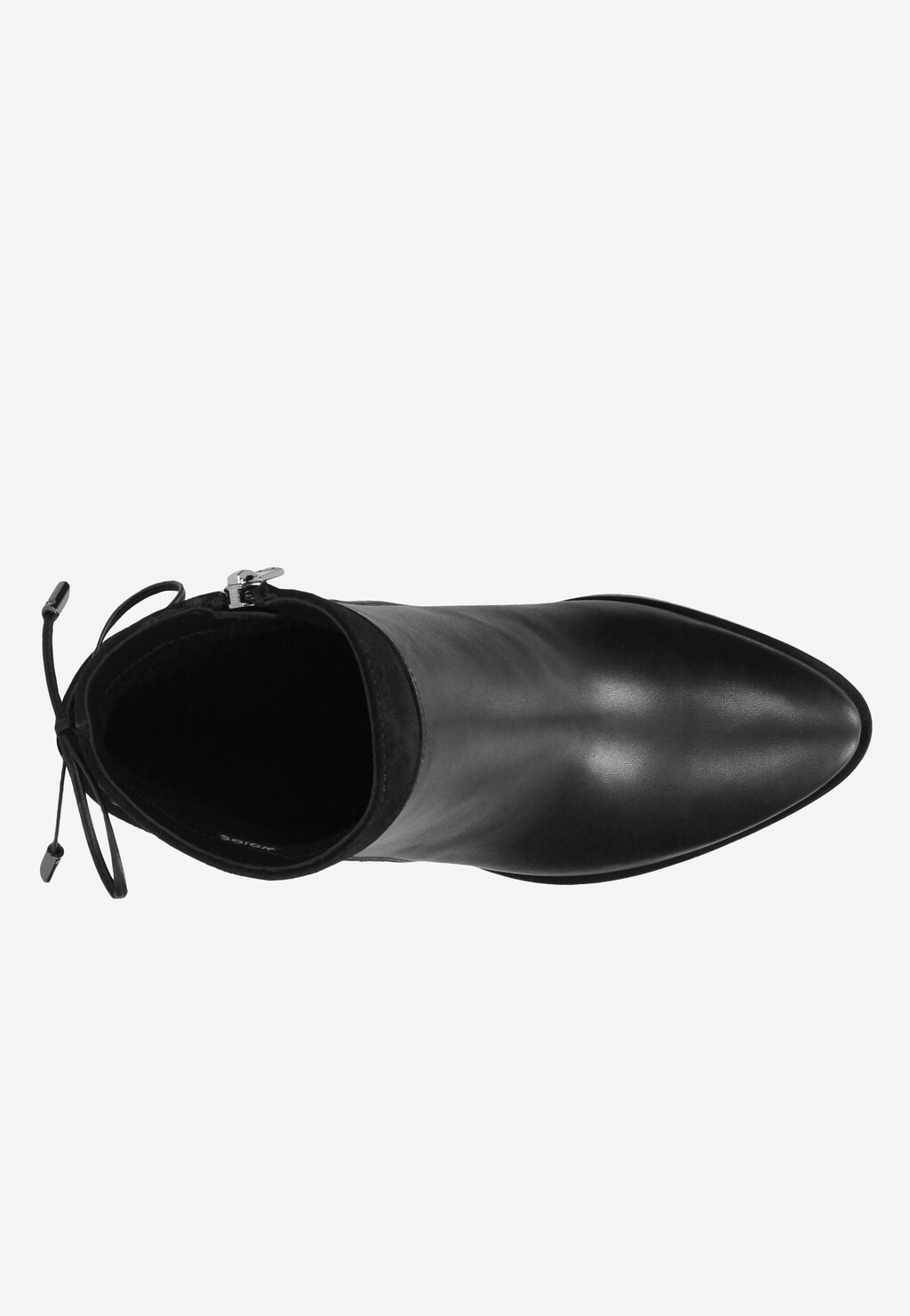 Botine elegante de damă cu toc înalt din piele granulată și catifea 55074-71 Widok 4