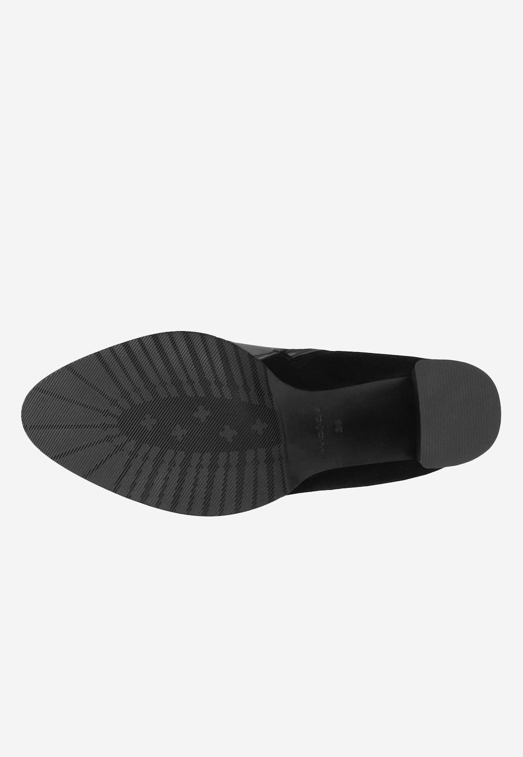 Botine elegante de damă cu toc înalt din piele granulată și catifea 55074-71 Widok 5