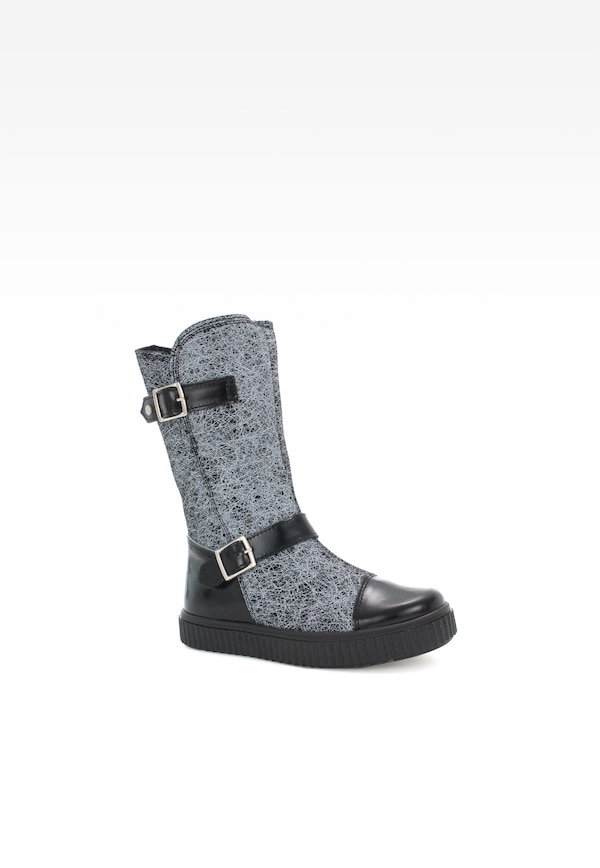 Cizme îmblănite pentru fete BARTEK W-64413W/87K, negru-gri