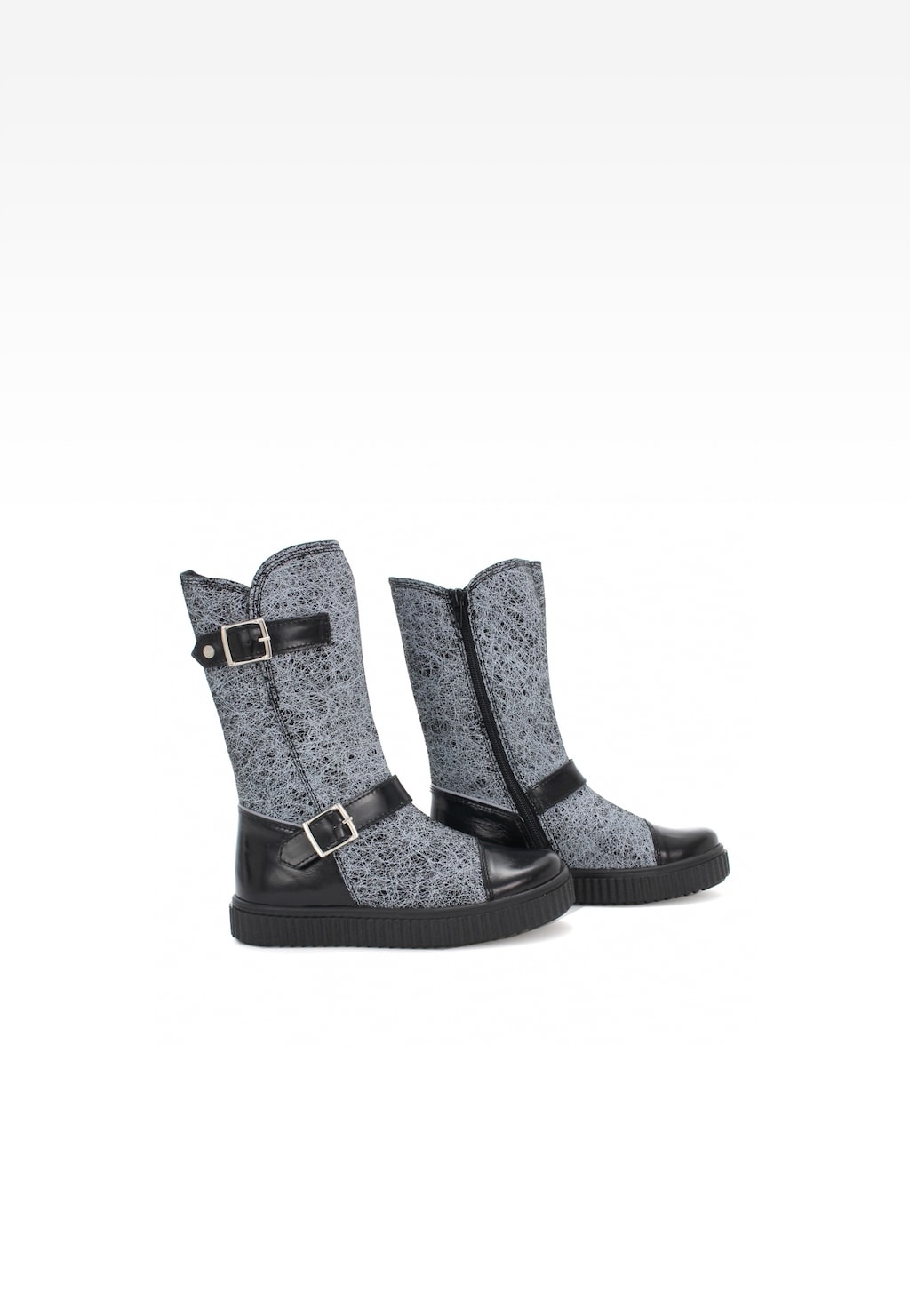 Zateplené čižmy BARTEK W-64413W/87K, pre dievčatá, čierno-sivé Widok 6