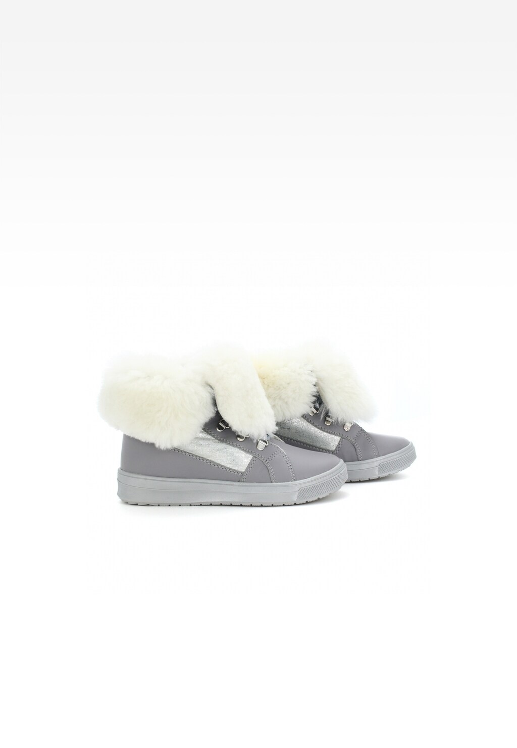 Trzewiki ocieplane BARTEK W-972860/1KC, dla dziewcząt, szary Widok 8