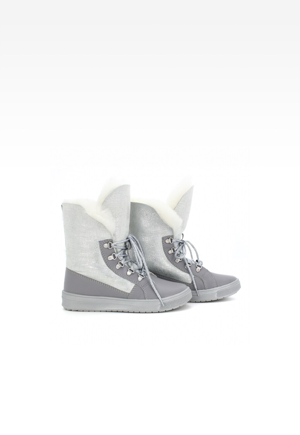 Trzewiki ocieplane BARTEK W-972860/1KC, dla dziewcząt, szary Widok 10