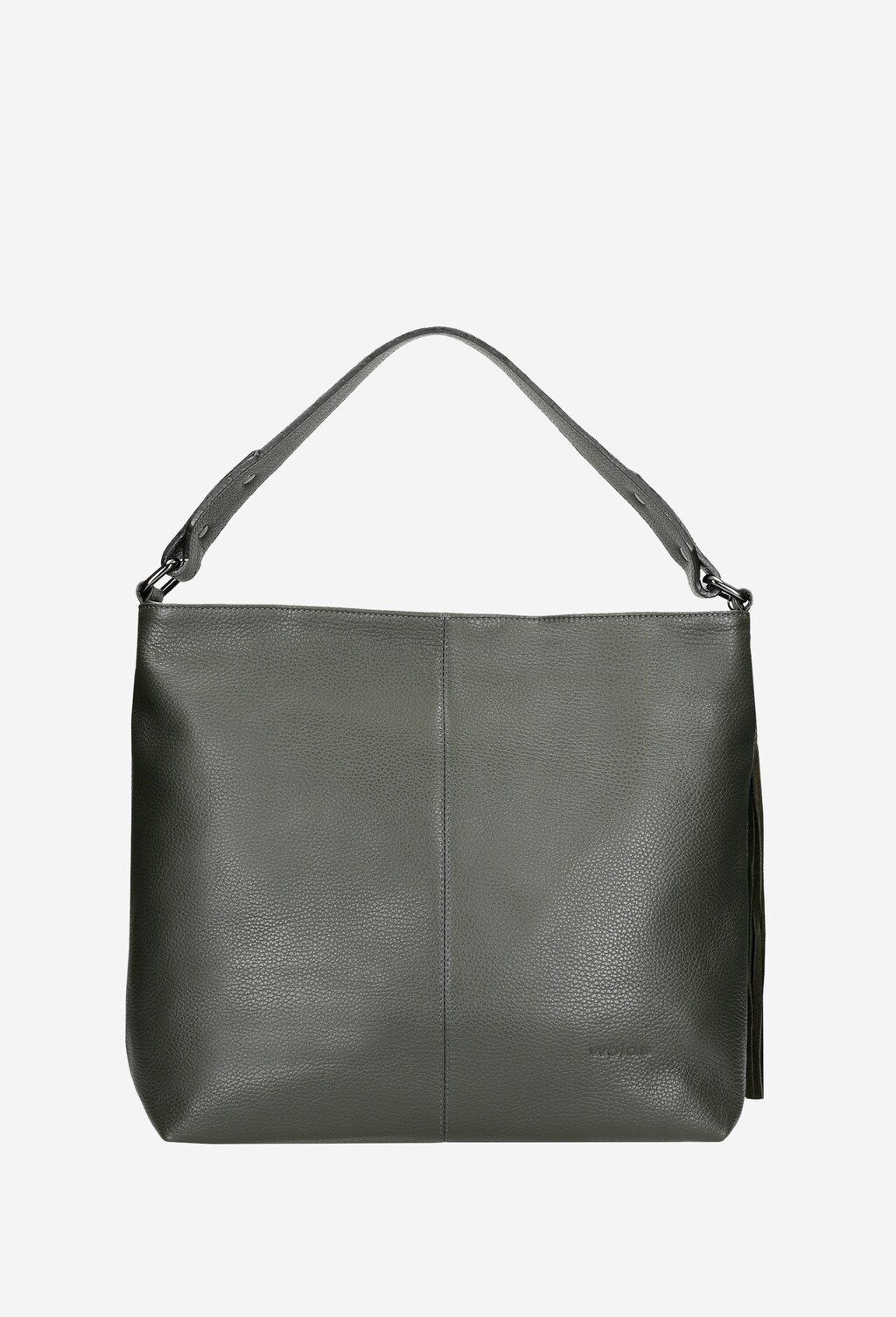 Duża zielona torebka damska ze skóry licowej i dwoiny welurowej 80090-77 Widok 3