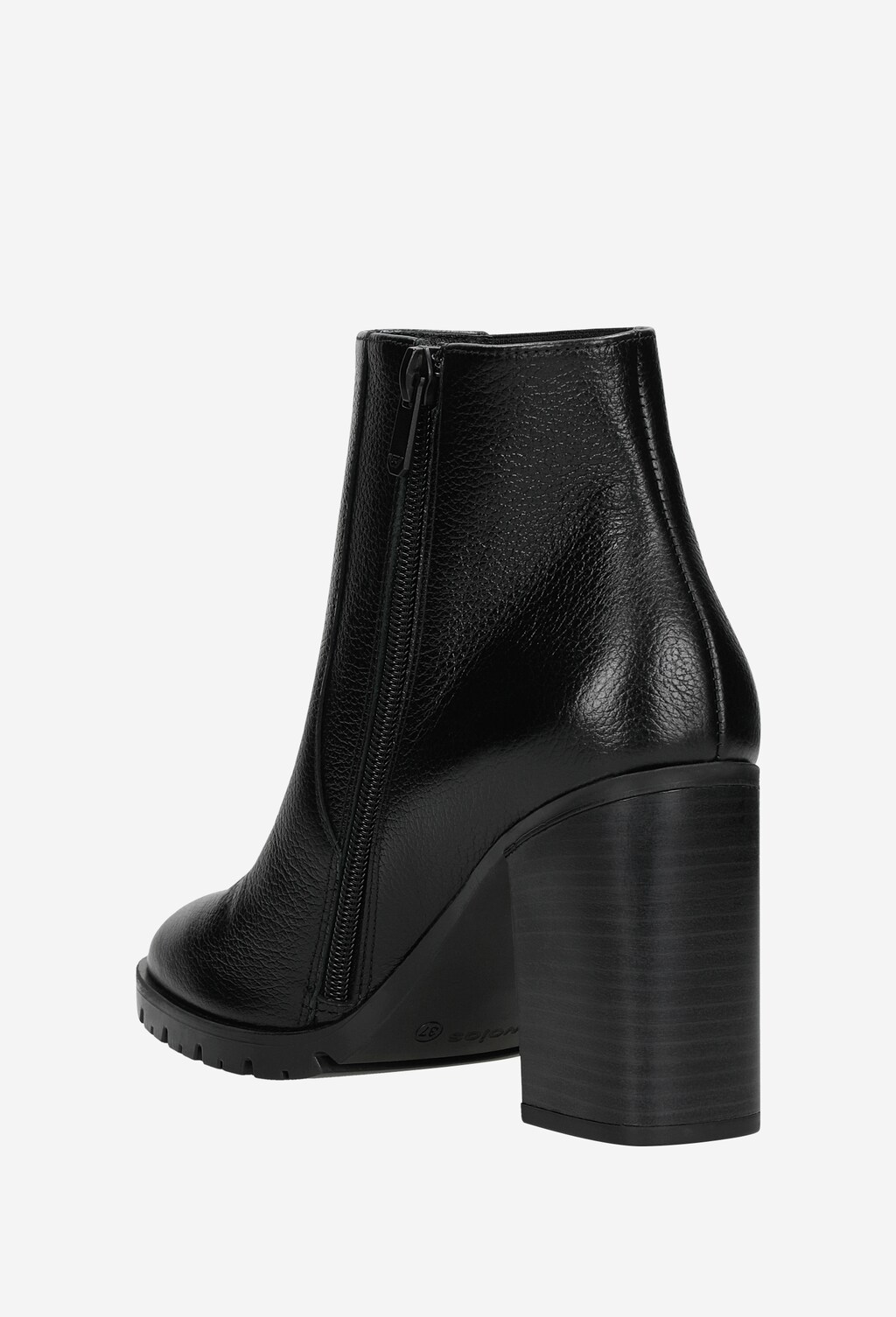 Štýlové čierne členkové čižmy na širokom podpätku 55087-51 Widok 4