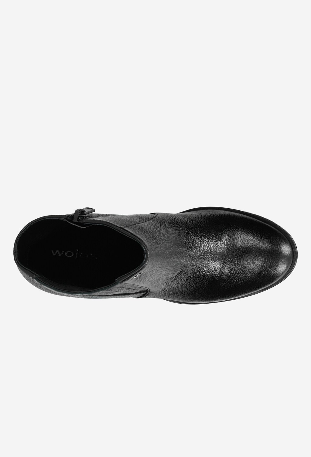 Štýlové čierne členkové čižmy na širokom podpätku 55087-51 Widok 5