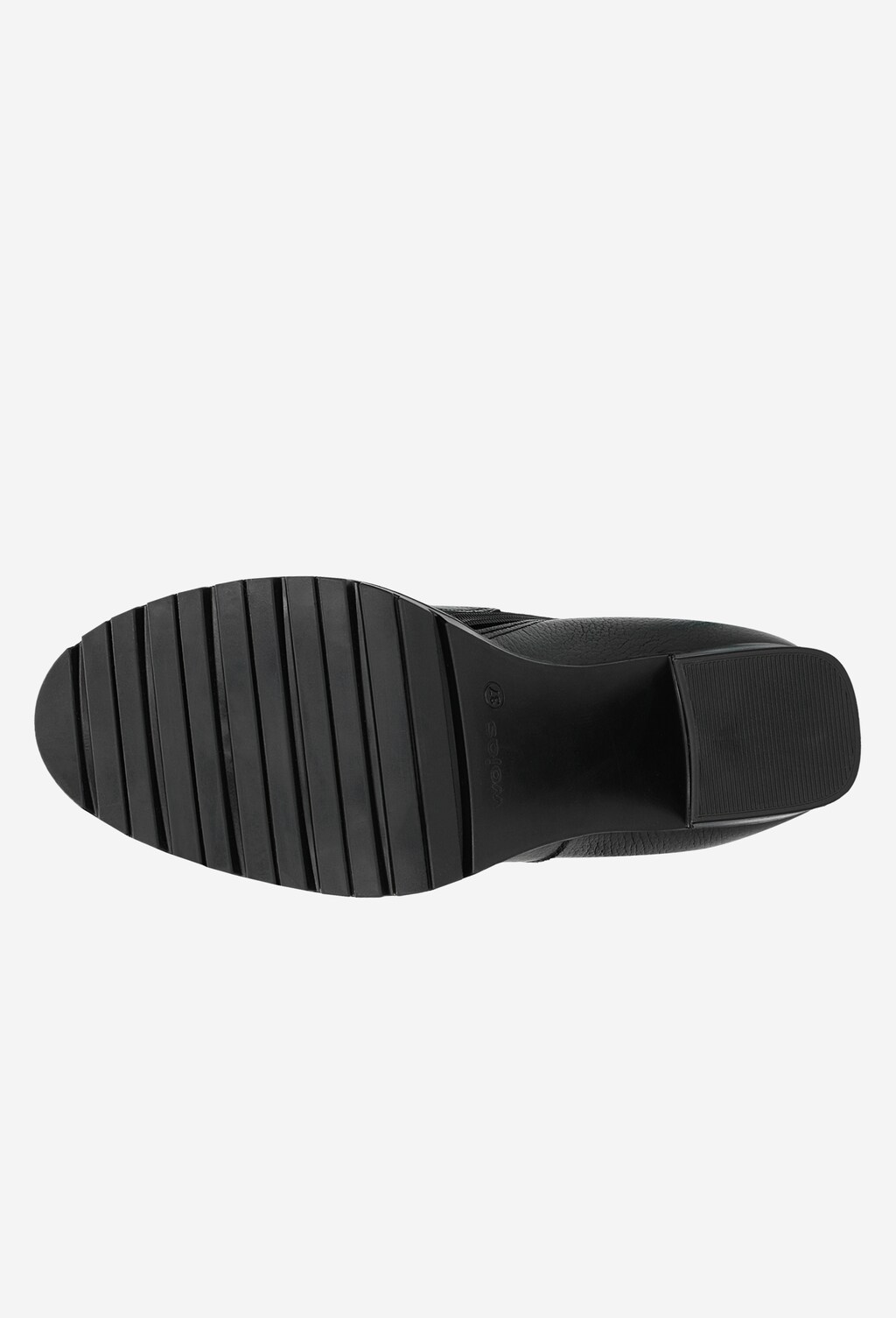 Štýlové čierne členkové čižmy na širokom podpätku 55087-51 Widok 6