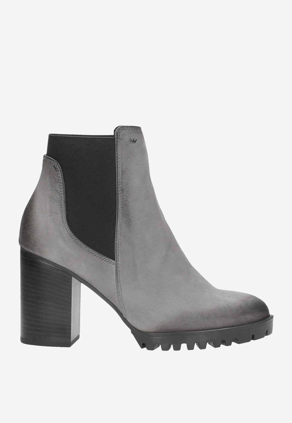 Dámske členkové topánky zo sivej kože do práce aj von 55095-80 Widok 2