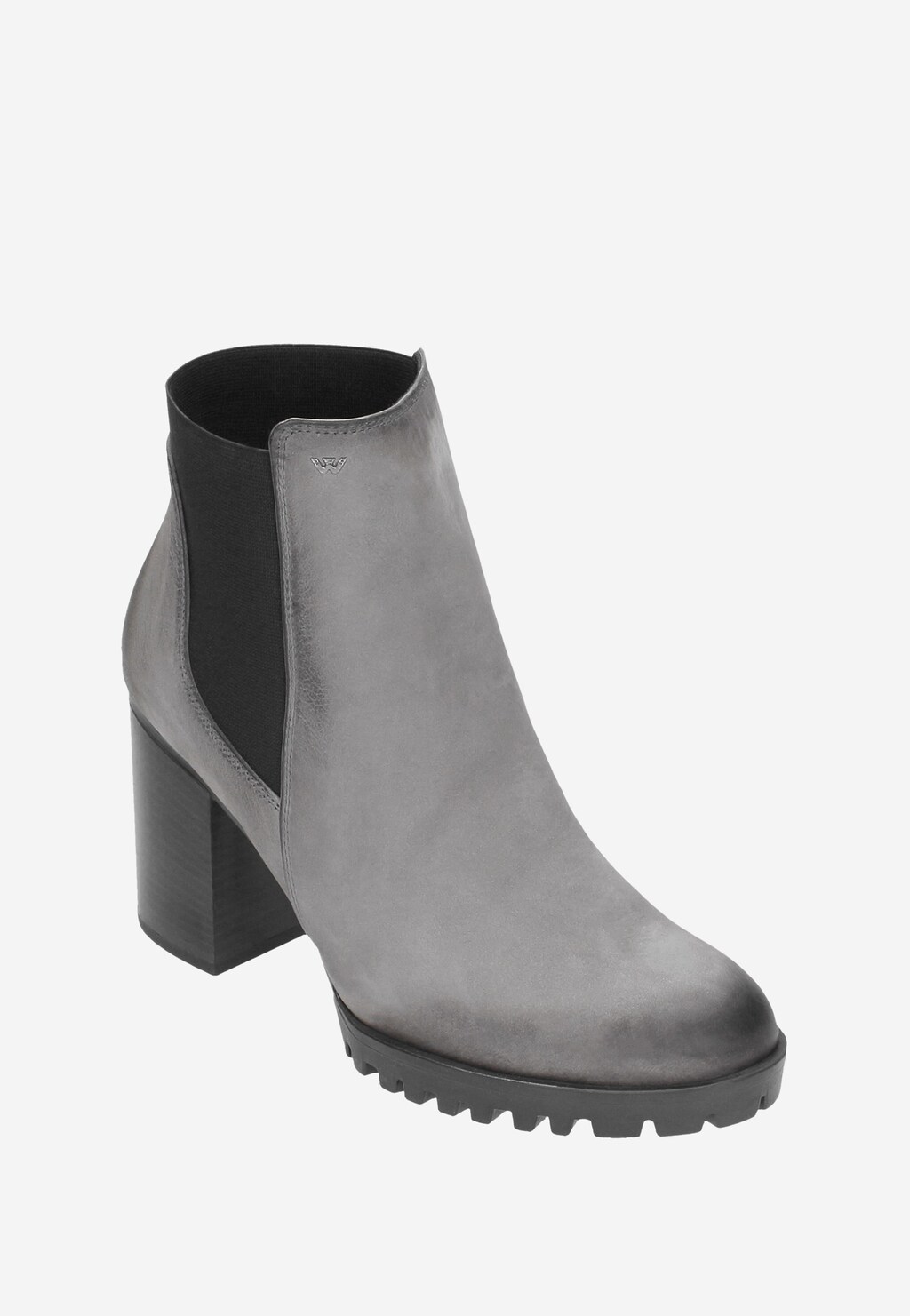 Dámske členkové topánky zo sivej kože do práce aj von 55095-80 Widok 3
