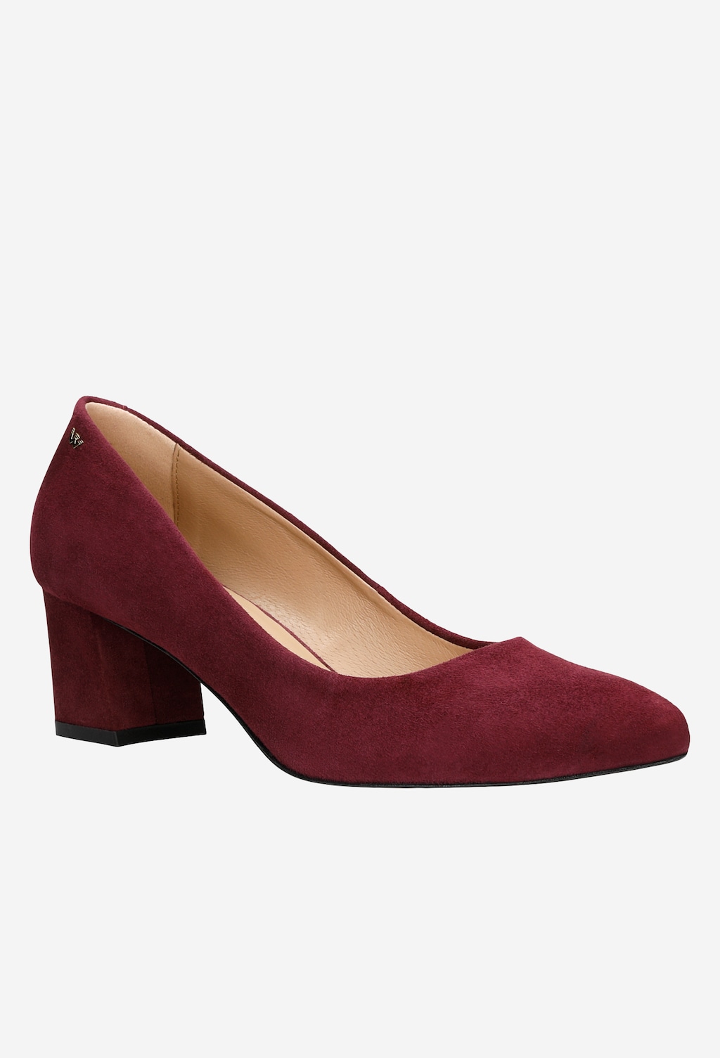 Semišové lodičky v štýlovej bordovej farbe 9296-65 Widok 2