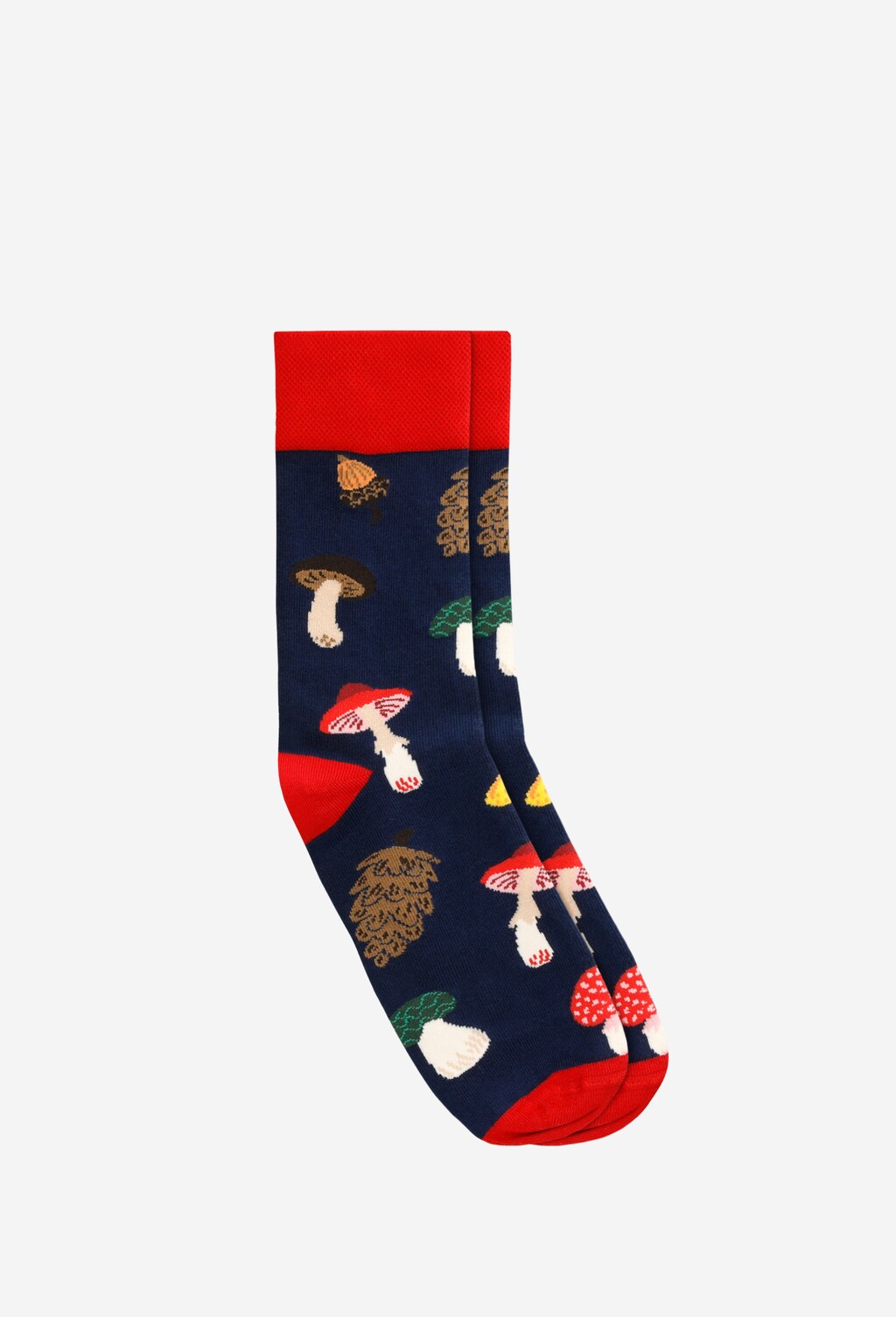 Granatowe skarpety z nadrukiem w grzyby 97010-86 Widok 1