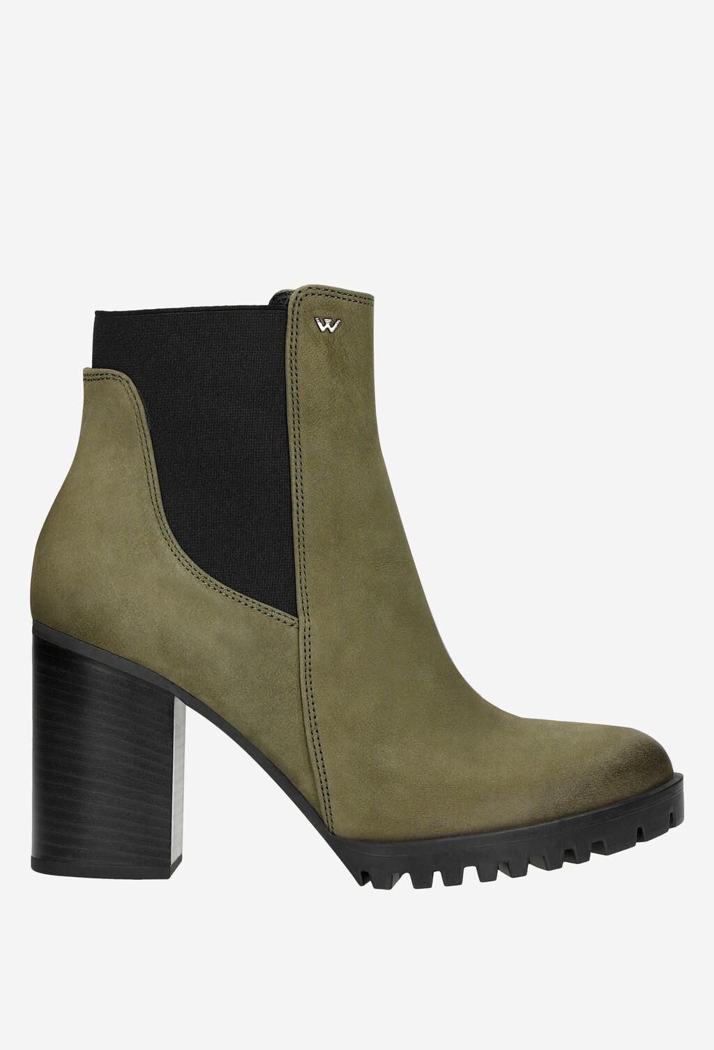 Členkové čižmy na opätku v krásnej khaki farbe 55095-87 Widok 2