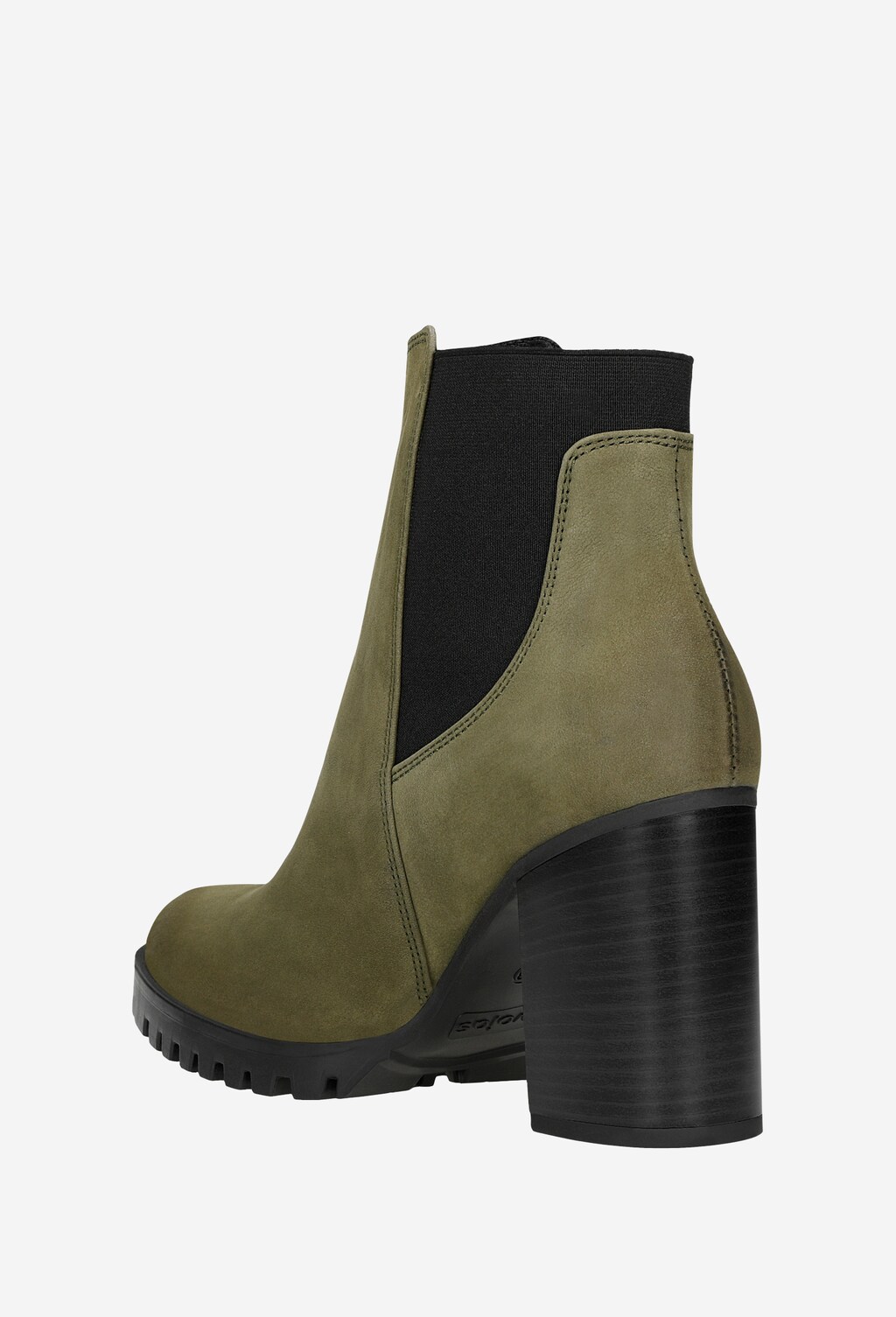 Členkové čižmy na opätku v krásnej khaki farbe 55095-87 Widok 4