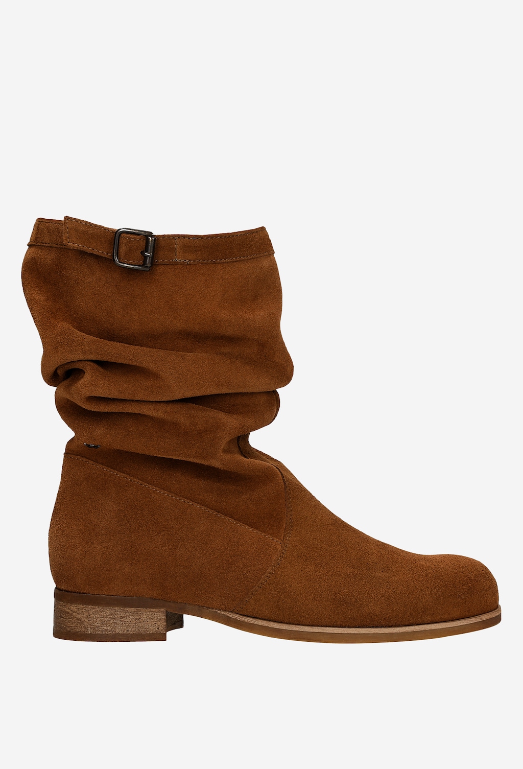 Ležérne kožené nízke čižmy z prírodnej velúrovej kože 55039-62 Widok 2