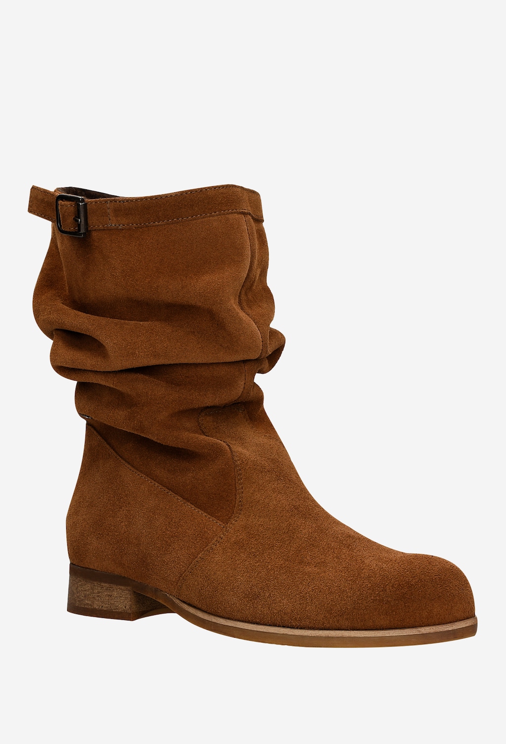 Ležérne kožené nízke čižmy z prírodnej velúrovej kože 55039-62 Widok 3