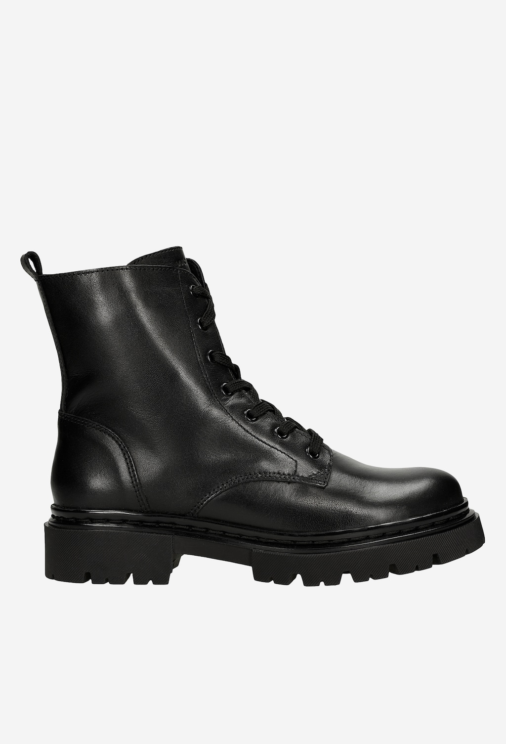 Czarne bikery damskie z miękką skórą i elastyczną podeszwą 64031-51 Widok 2