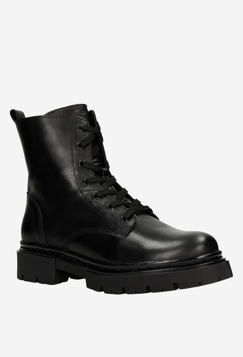 Czarne bikery damskie z miękką skórą i elastyczną podeszwą 64031-51 Widok 3