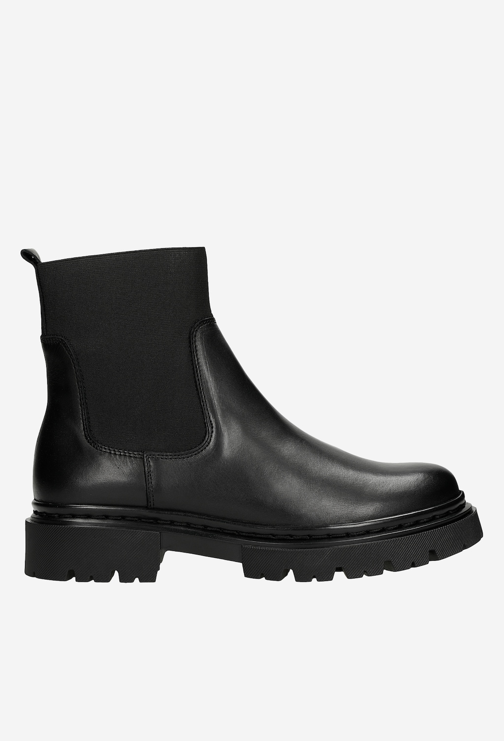 Čierne členkové čižmy so štýlovou hrubou podrážkou 55092-51 Widok 2