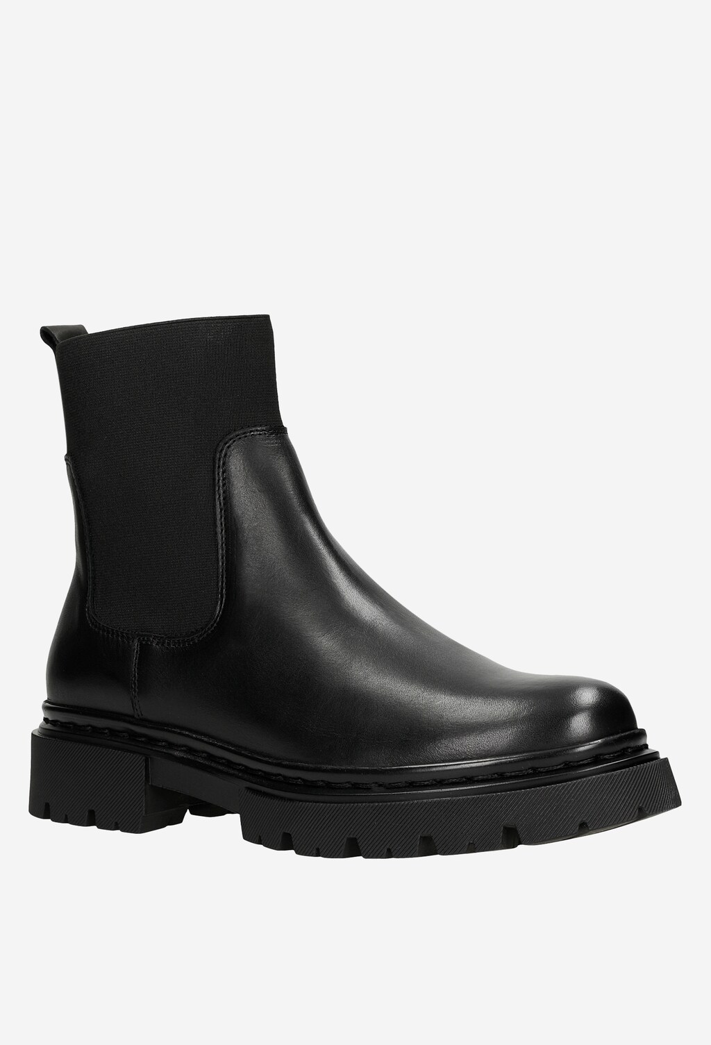 Čierne členkové čižmy so štýlovou hrubou podrážkou 55092-51 Widok 3