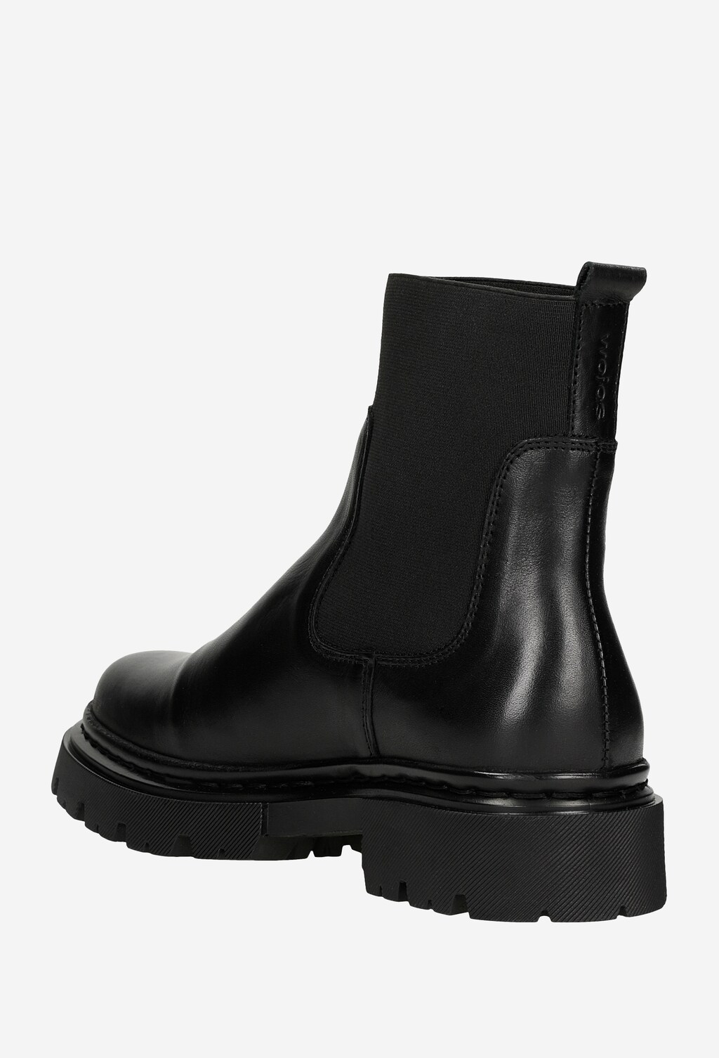Čierne členkové čižmy so štýlovou hrubou podrážkou 55092-51 Widok 4