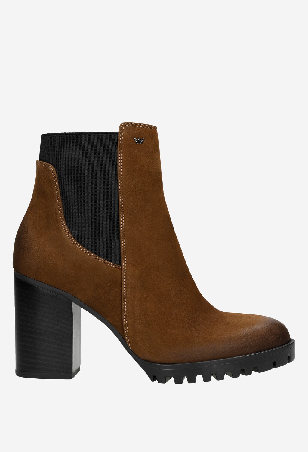 Vysoké dámske členkové čižmy z odolnej nubuk kože 55095-82 Widok 1