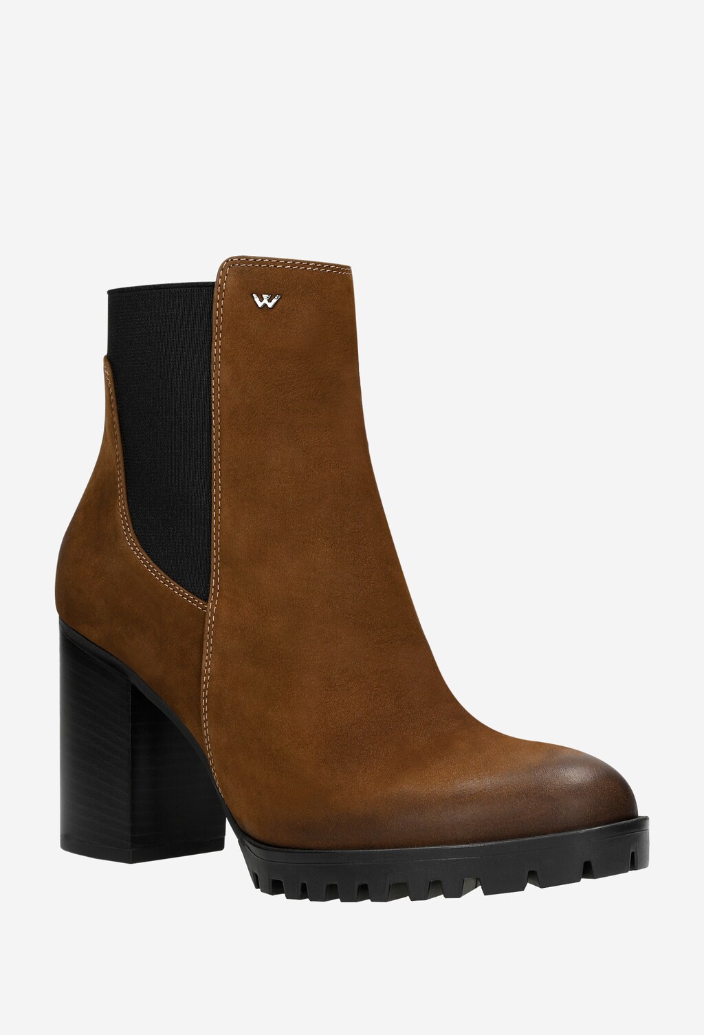 Vysoké dámske členkové čižmy z odolnej nubuk kože 55095-82 Widok 2