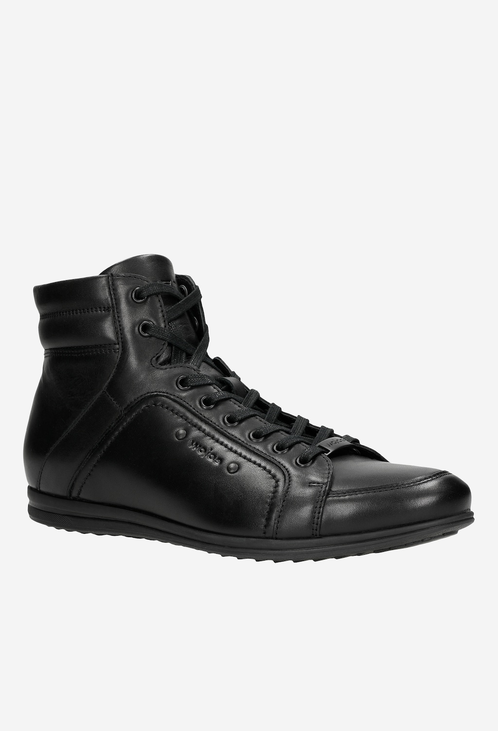 Šněrovací kotníkové boty pánské z černé kůže 24005-51 Widok 2