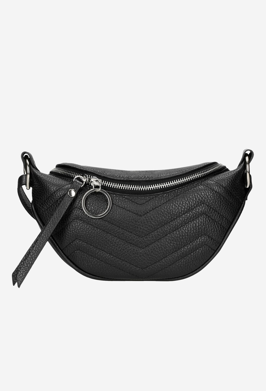 Czarna saszetka damska ze skóry licowej 80093-51 Widok 2