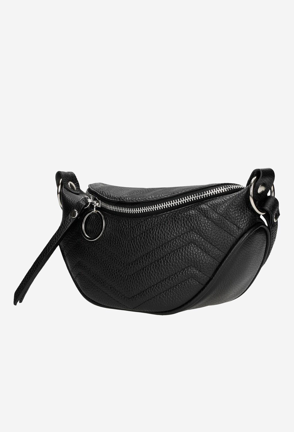 Czarna saszetka damska ze skóry licowej 80093-51 Widok 3