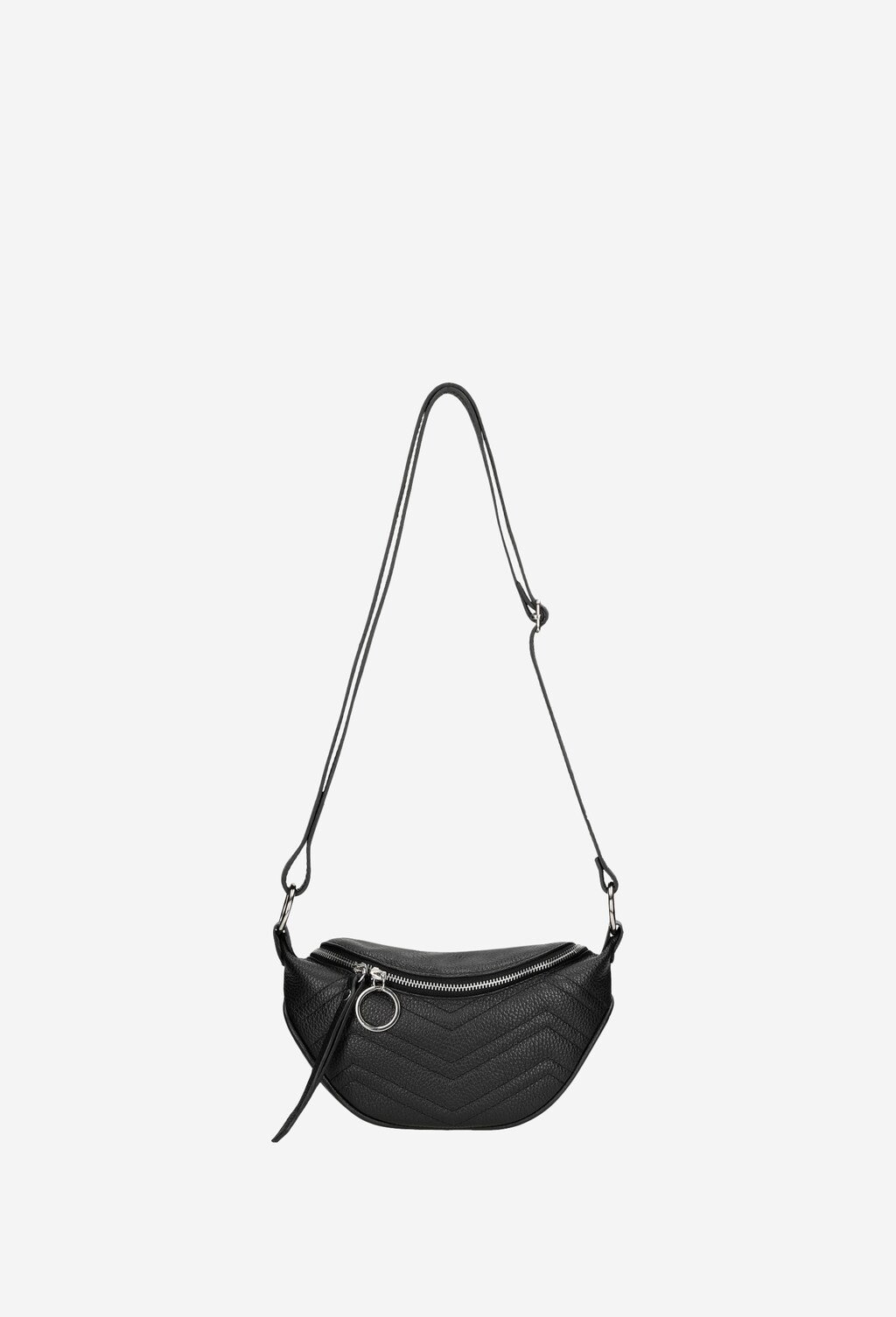 Czarna saszetka damska ze skóry licowej 80093-51 Widok 5